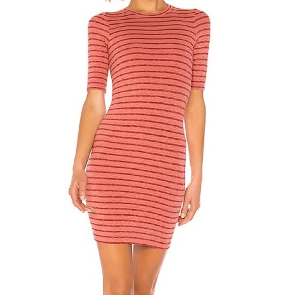 Enza Costa Ribbed Cotton Mini Dress Sz L